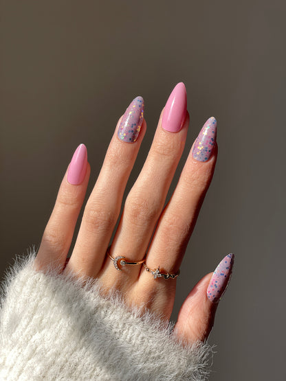 Pink Confetti - Nail Wraps